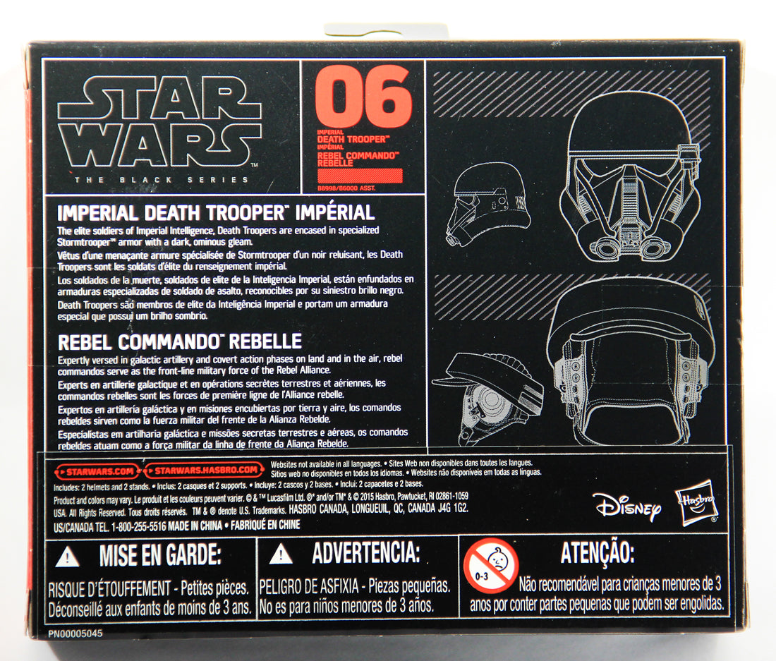 Star Wars Black Series Titanium Helmets #6 Imperial Death Trooper - Rebel Commando L001898