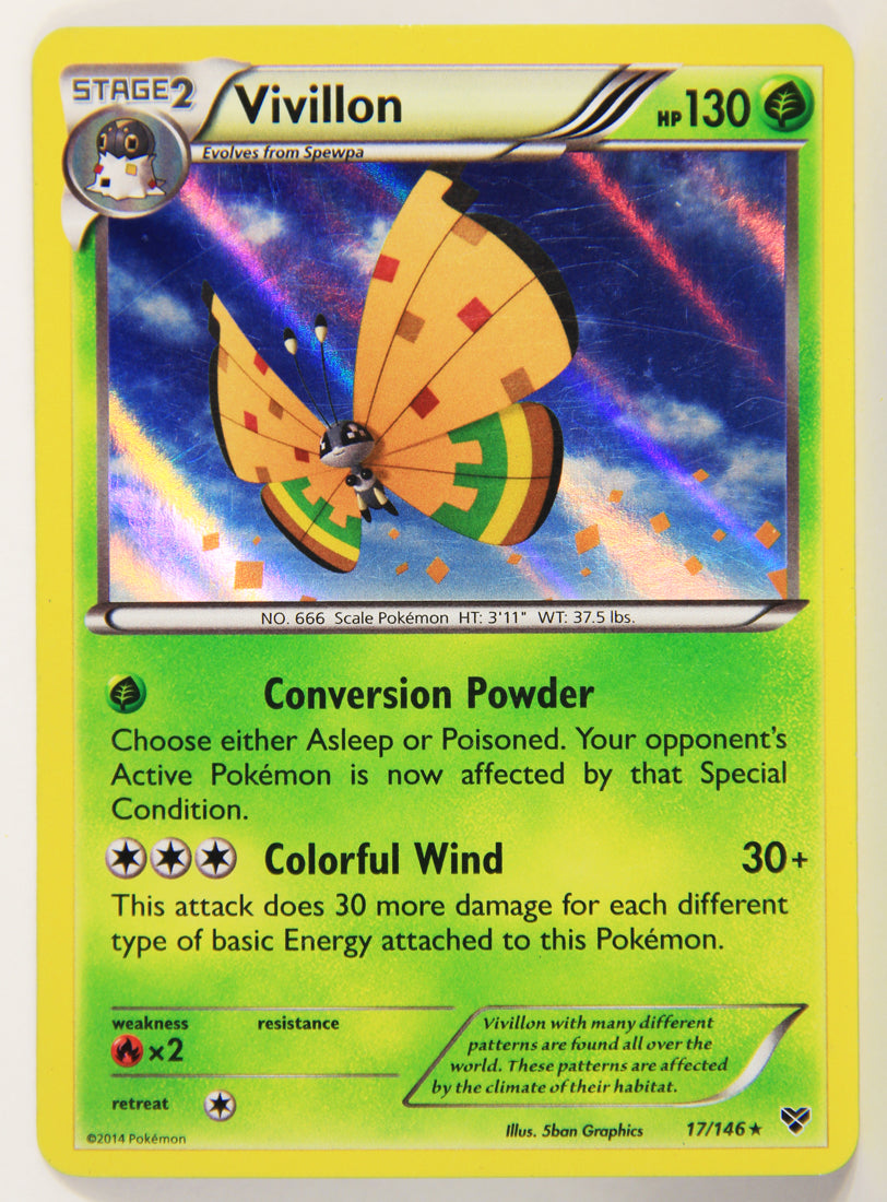 2014 Pokmon TCG #17/146 VIvillon - Holo XY Rare ENG L002462 AGS Collectibles 2014 Pokmon TCG #17/146 VIvillon - Holo XY Rare ENG L002462 AGS Collectibles