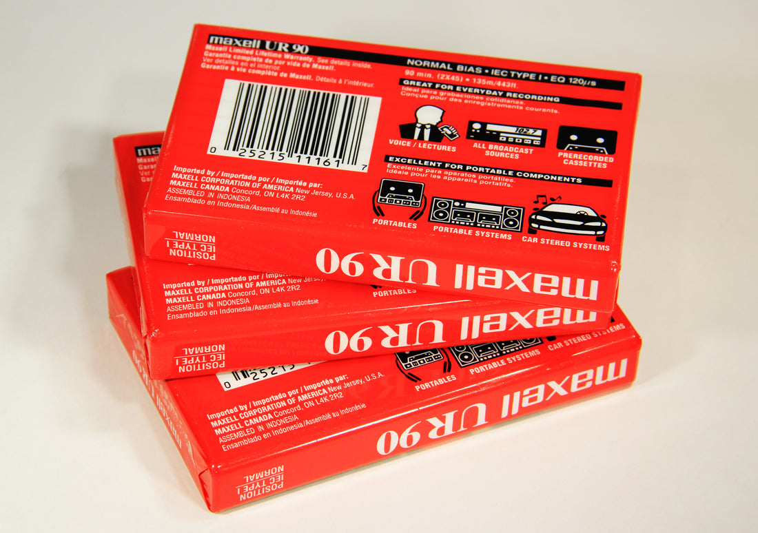 Maxwell UR 90 Blank Audio Cassette Tapes Normal Bias Set Of 3 New And Sealed L002523