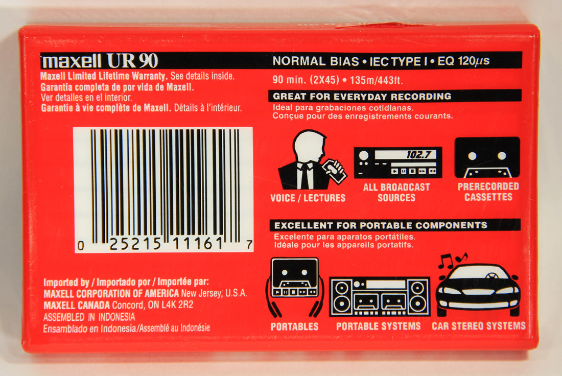 Maxwell UR 90 Blank Audio Cassette Tapes Normal Bias Set Of 3 New And Sealed L002523