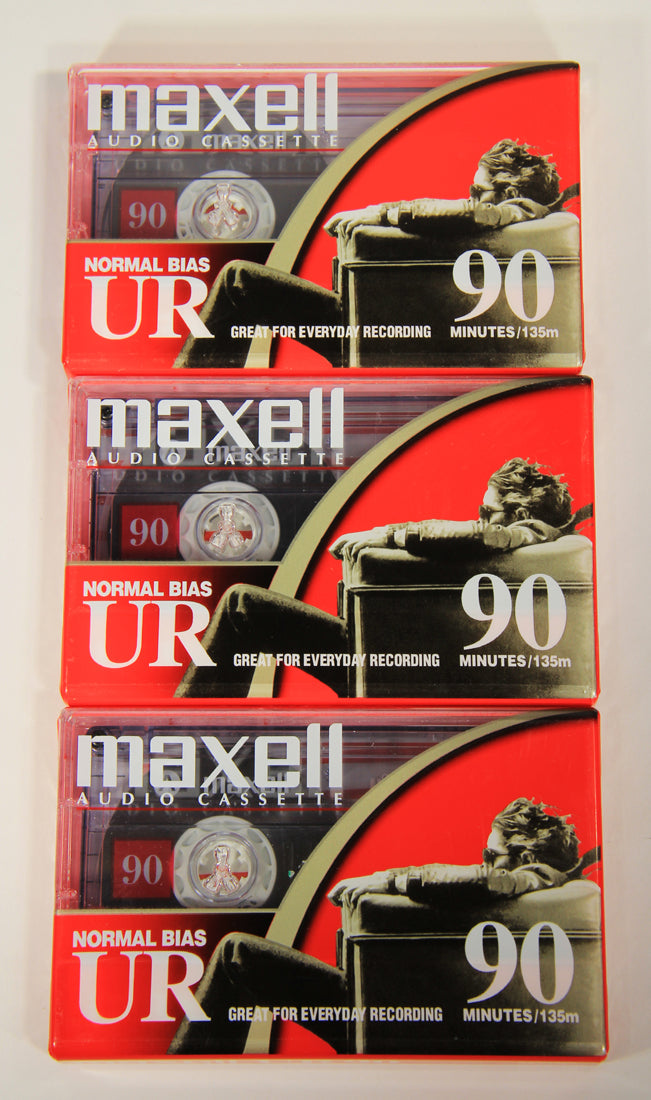 Maxwell UR 90 Blank Audio Cassette Tapes Normal Bias Set Of 3 New And Sealed L002523