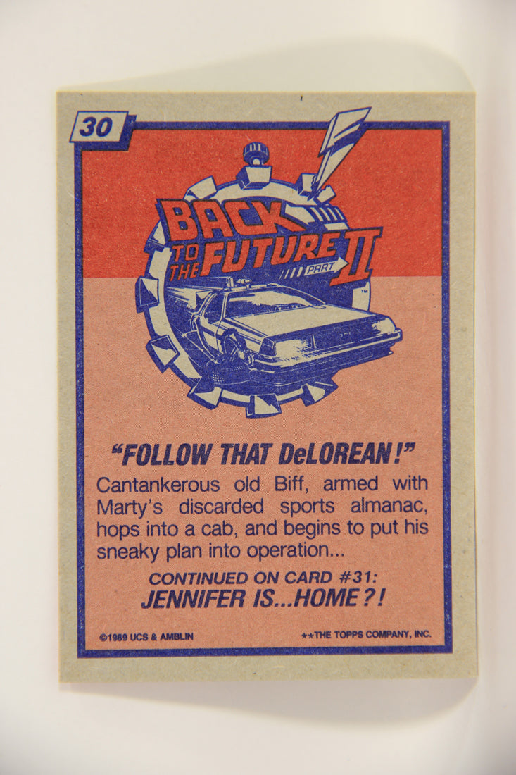 Back To The Future II 1989 Trading Card #30 Follow That DeLorean L002728