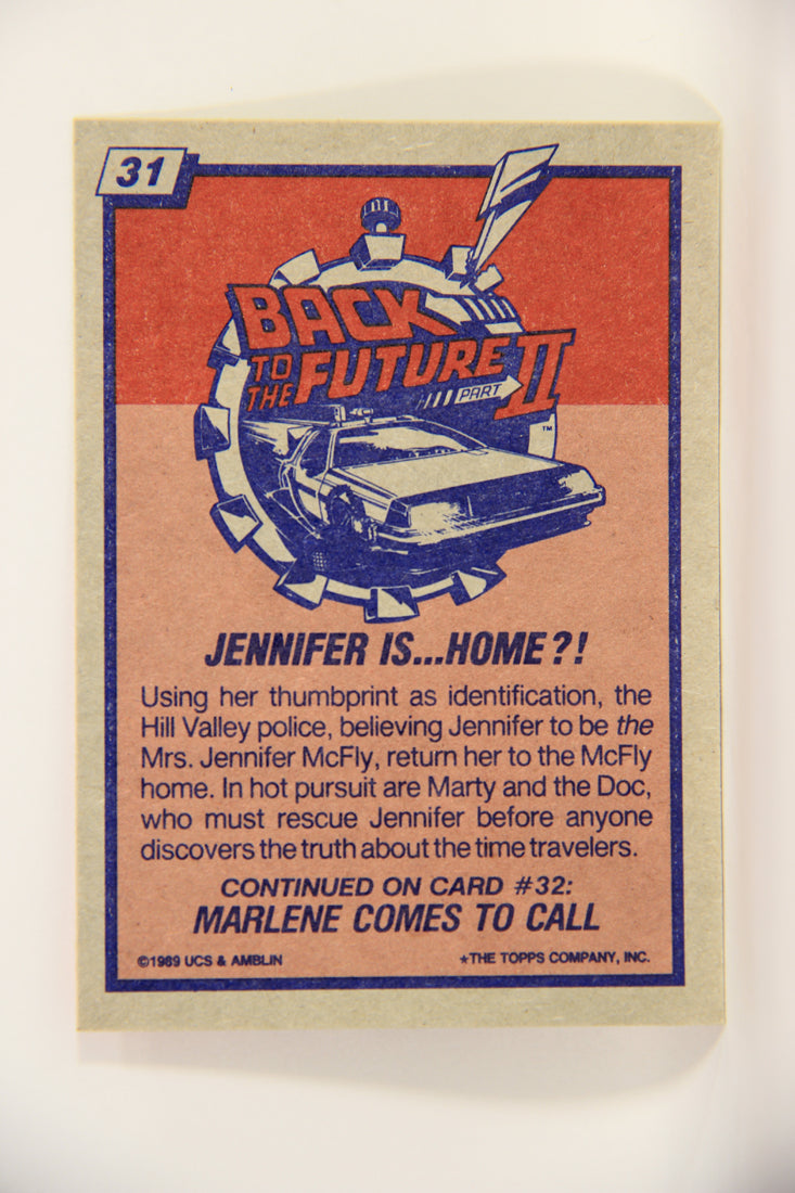 Back To The Future II 1989 Trading Card #31 Jennifer Is Home L002729