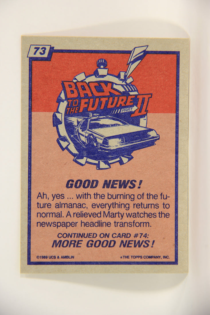 Back To The Future II 1989 Trading Card #73 Good News L002753