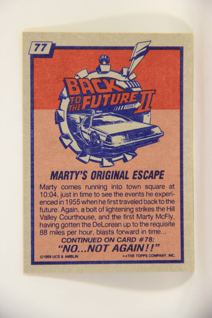 Back To The Future II 1989 Trading Card #77 Marty's Original Escape L002755