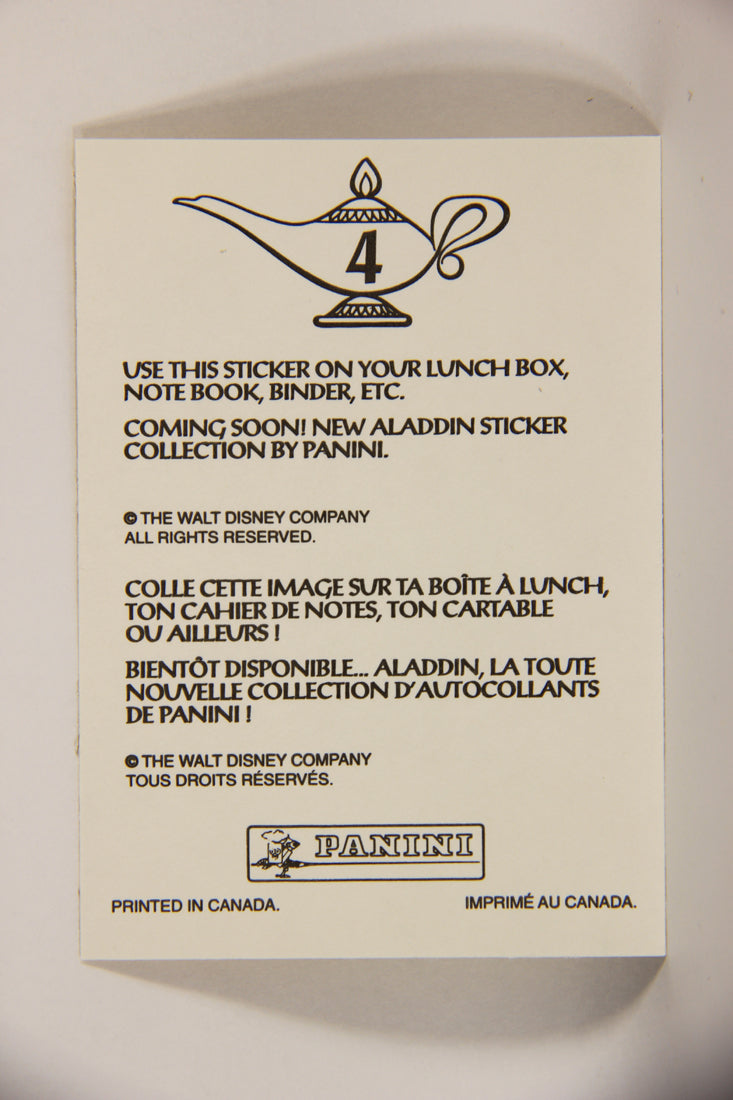 Aladdin 1993 Sticker Card #4 Sultan FR-ENG Panini L004410