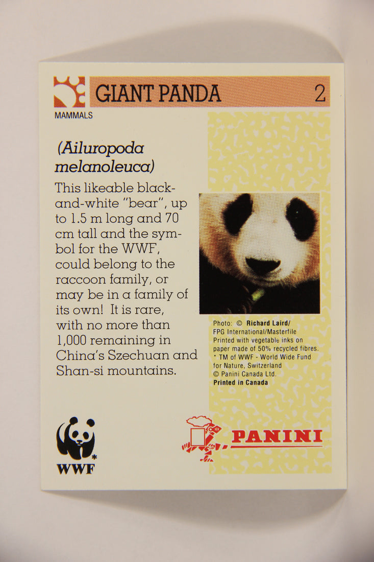 Wildlife In Danger WWF 1992 Trading Card #2 Giant Panda ENG L004542