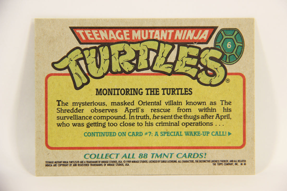 Teenage Mutant Ninja Turtles 1989 Trading Card #6 Monitoring The Turtles ENG L004592