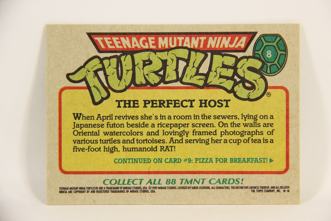 Teenage Mutant Ninja Turtles 1989 Trading Card #8 The Perfect Host ENG L004594