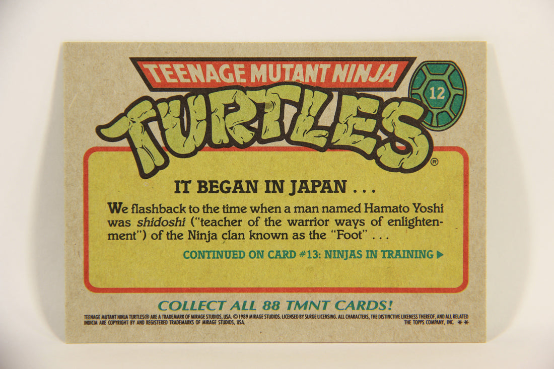 Teenage Mutant Ninja Turtles 1989 Trading Card #12 It Began In Japan ENG L004597