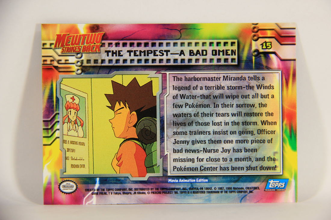Pokémon Card First Movie #15 The Tempest A Bad Omen Blue Logo 1st Print ENG L005599