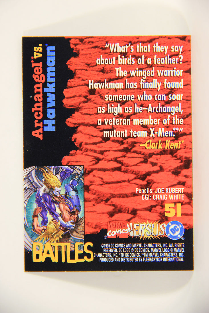 DC Versus Marvel Comics 1995 Trading Card #51 Archangel Vs Hawkman ENG L005659