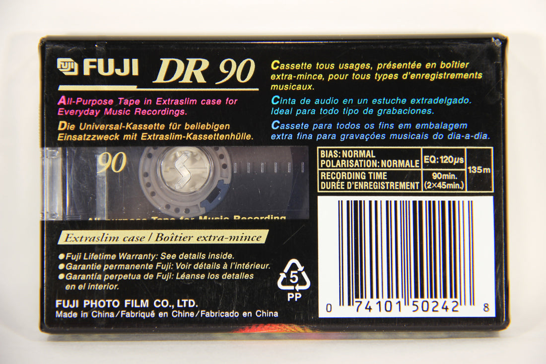 Fuji DR 90 Blank Audio Cassette Tapes IEC I - Type I - Set Of 2 New And Sealed L005864