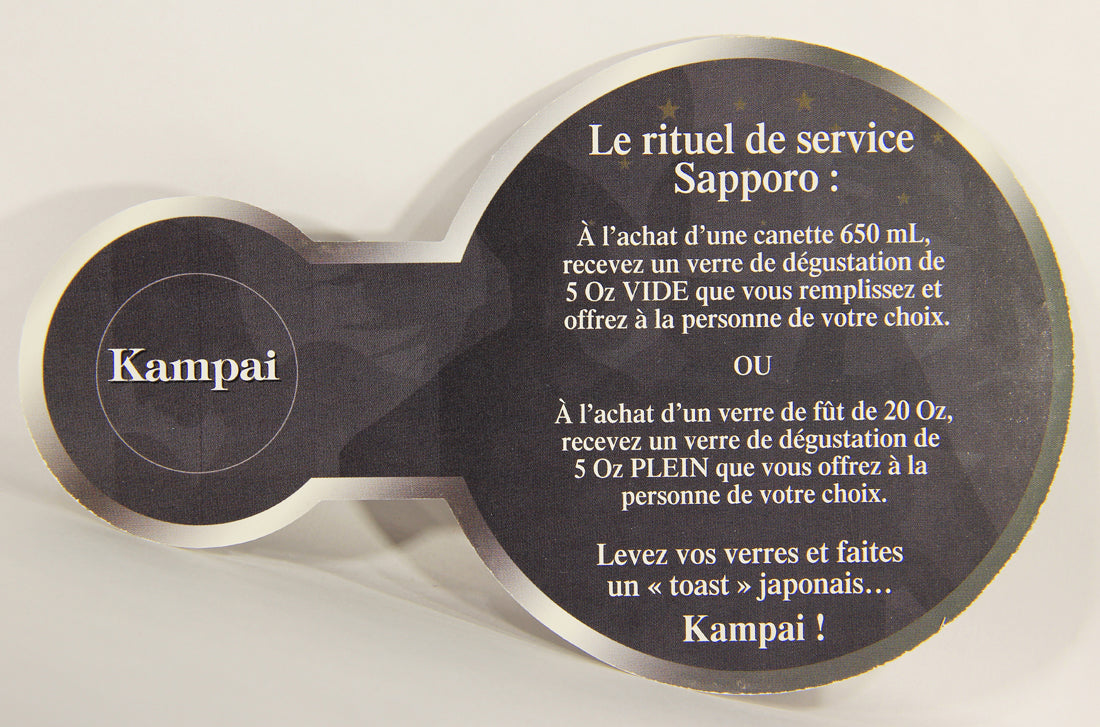 Sapporo Kampai Beer Coaster Japan Nice Stylish One FR L006150