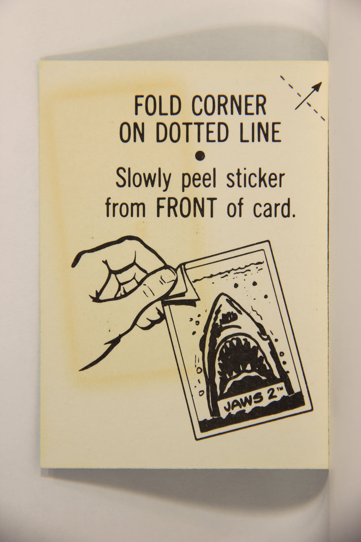 Jaws 2 - 1978 Trading Card Sticker #1 Roy Scheider ENG Topps L007106
