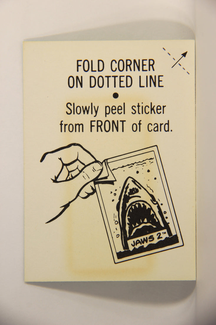 Jaws 2 - 1978 Trading Card Sticker #8 Shark Prey ENG Topps L007113