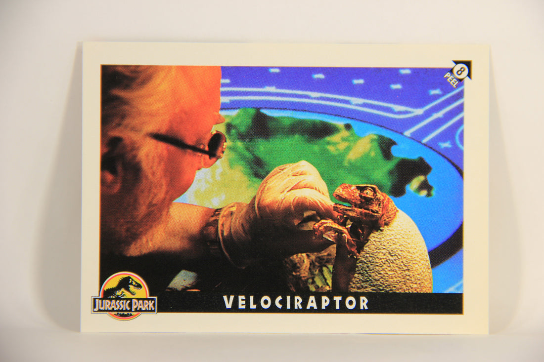 Jurassic Park 1993 Trading Card Sticker #8 Velociraptor ENG Topps Puzzle L007124