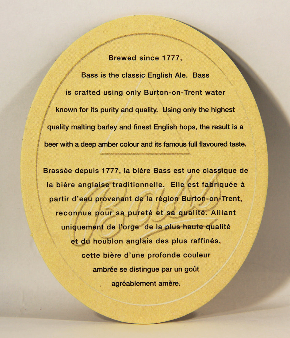 Bass Pale Ale Beer Coaster From Late 90's Bass Brewery England FR-ENG L007366