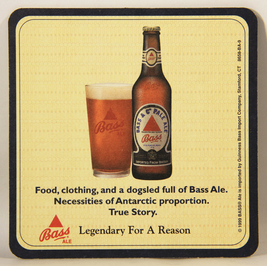 Bass Pale Ale Beer Coaster 90's Antarctic Emperor Penguin England ENG L007367