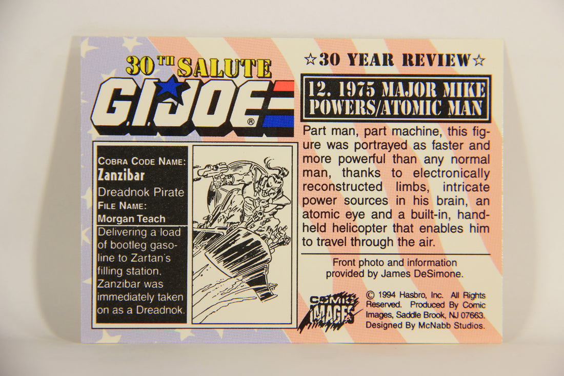 GI Joe 30th Salute 1994 Trading Card NO TOY #12 - 1975 Major Mike Powers / Atomic Man ENG L007392