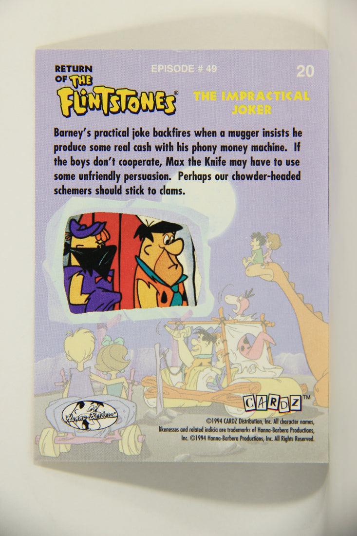 Return Of The Flintstones 1994 Trading Card #20 Max The Knife Fred Barney ENG L007448