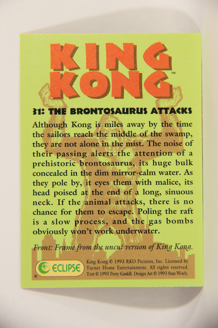 King Kong 60th Anniversary 1993 Trading Card #31 The Brontosaurus Attacks L007899