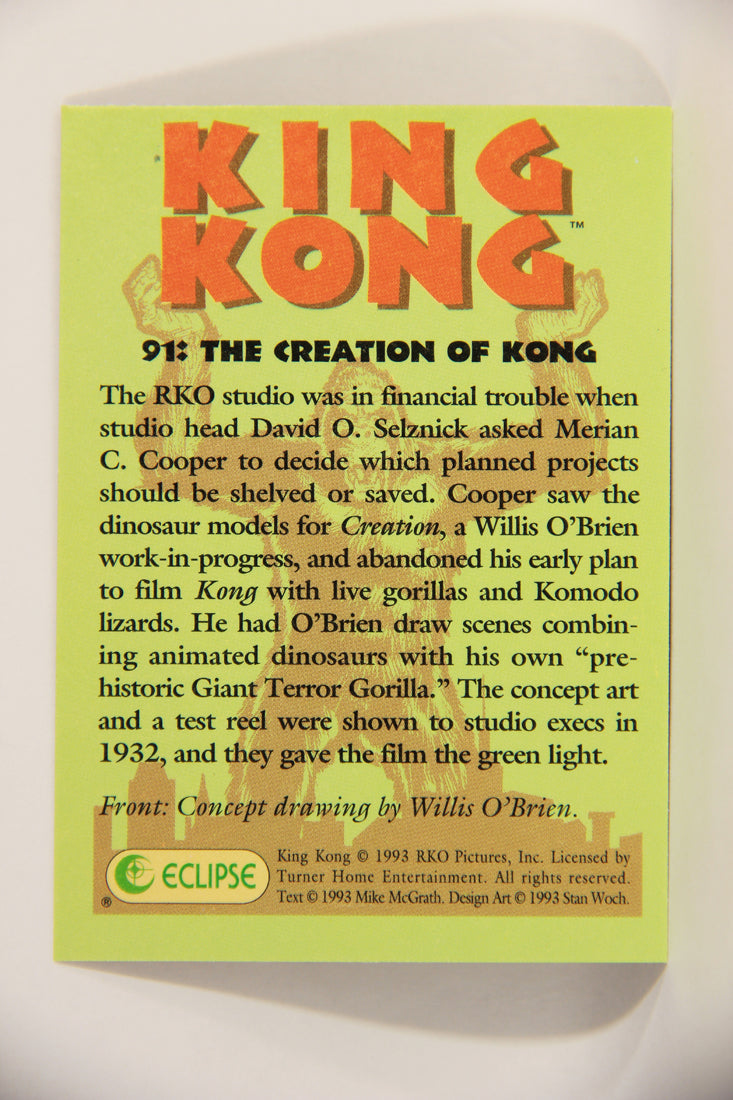 King Kong 60th Anniversary 1993 Trading Card #91 The Creation Of Kong L007959