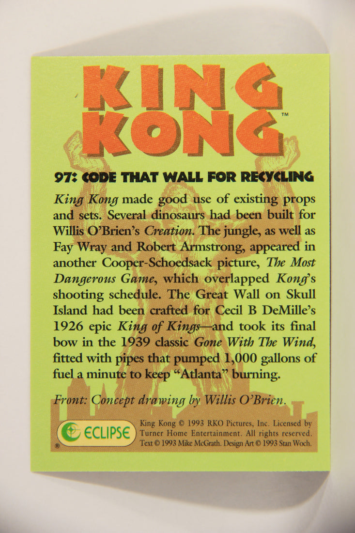King Kong 60th Anniversary 1993 Trading Card #97 Code That Wall For Recycling L007965