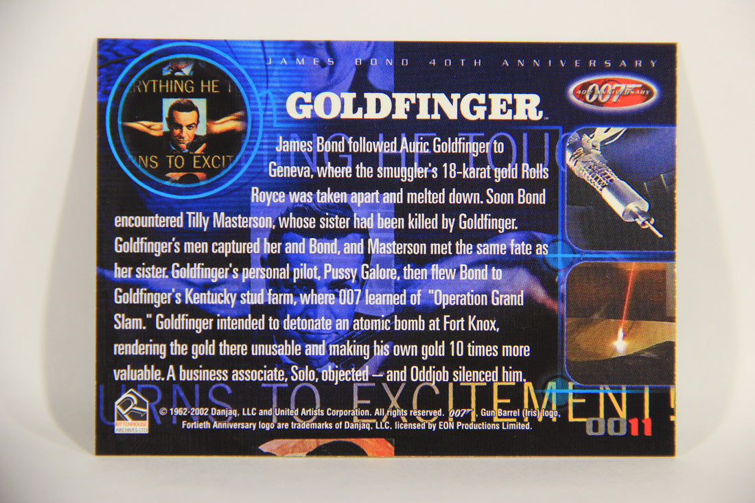 James Bond 007 40th Anniversary 2002 Trading Card #11 Sean Connery As Bond L008104