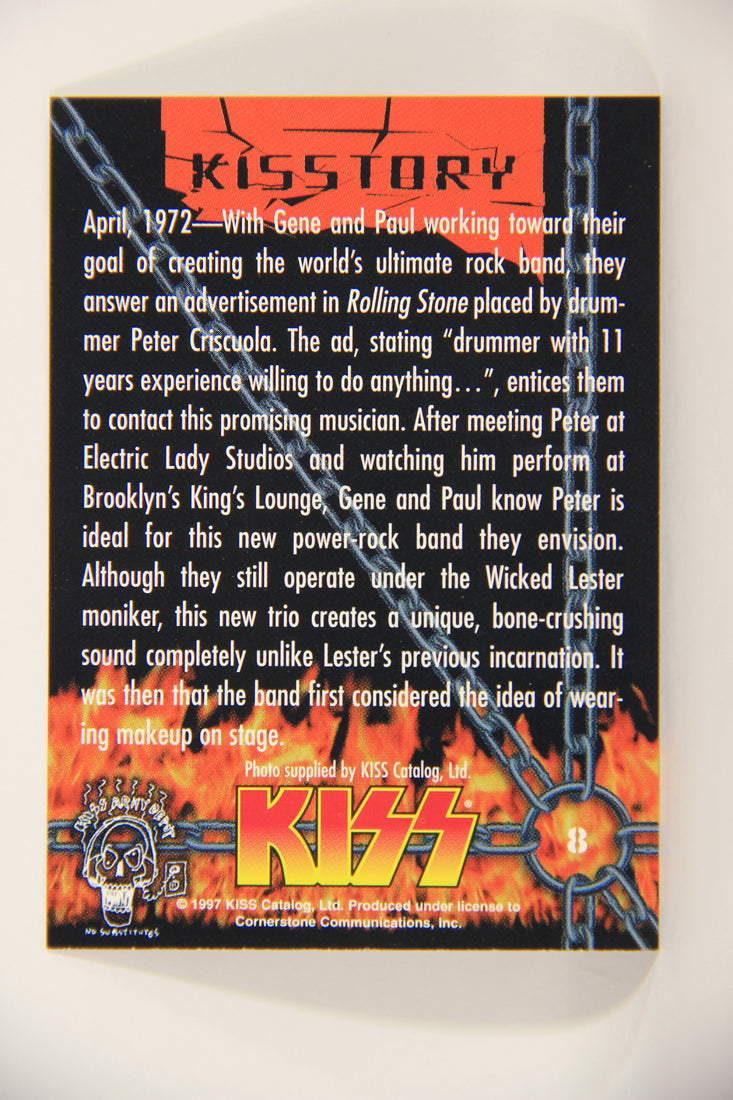Kiss 1998 Series I Trading Card #8 A New Rock Band Trio In 1972 L008387