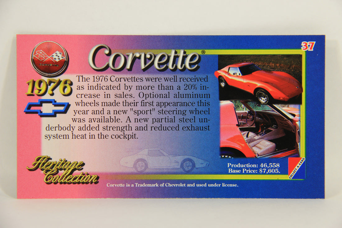 Corvette Heritage Collection 1996 Trading Card #37 - 1976 Coupe L008855