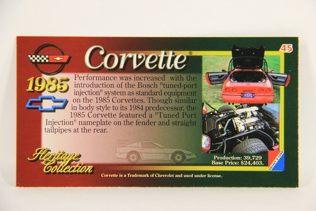 Corvette Heritage Collection 1996 Trading Card #45 - 1985 Coupe L008863