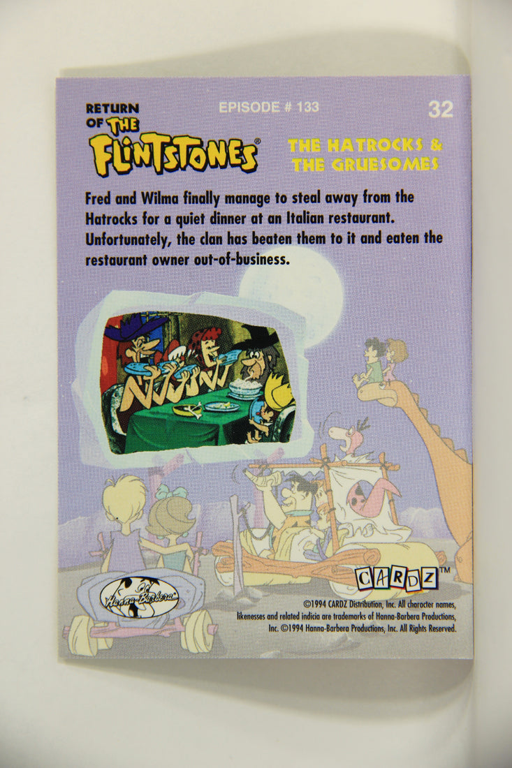 Return Of The Flintstones 1994 Trading Card #32 The Hatrocks Dinner Time ENG L009301