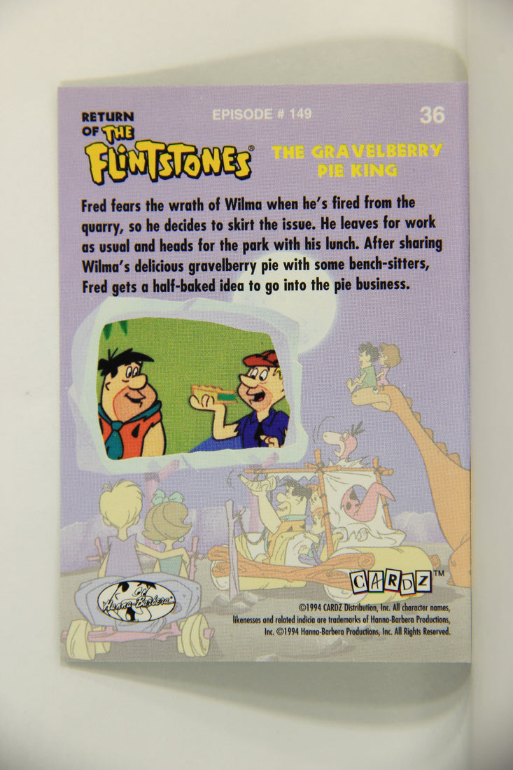 Return Of The Flintstones 1994 Trading Card #36 The Pie Business ENG L009303