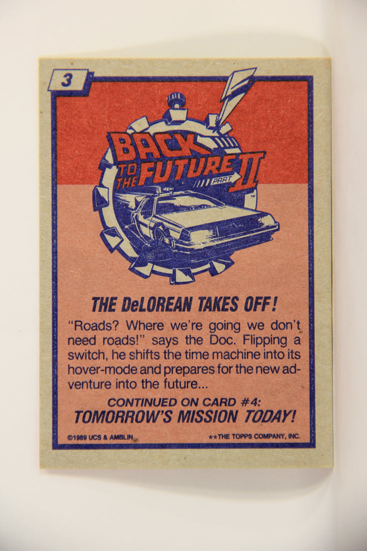 Back To The Future II 1989 Trading Card #3 The DeLorean Takes Off L009416