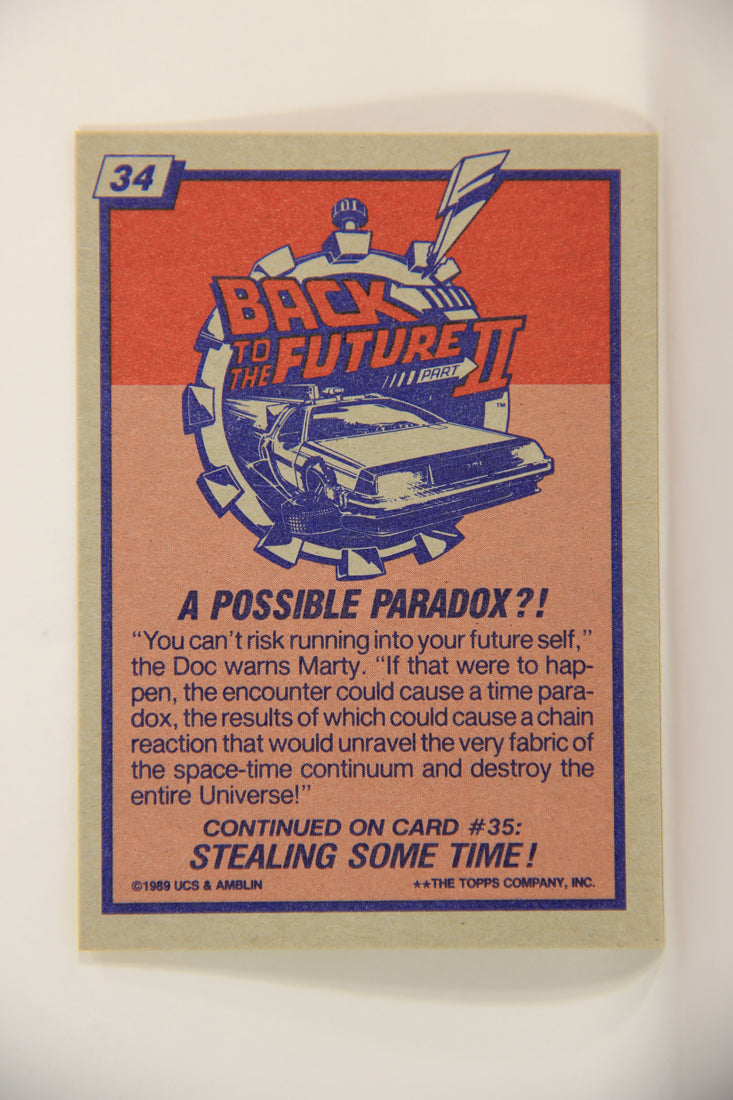 Back To The Future II 1989 Trading Card #34 A Possible Paradox L009431