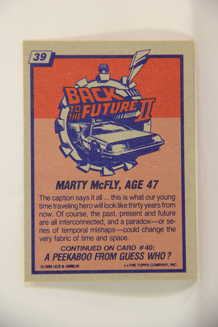 Back To The Future II 1989 Trading Card #39 Marty McFly Age 47 L009434