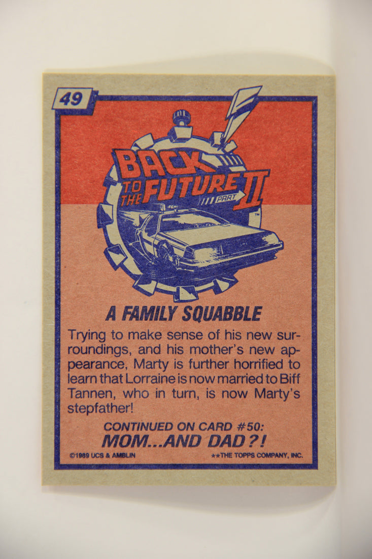 Back To The Future II 1989 Trading Card #49 A Family Squabble L009440