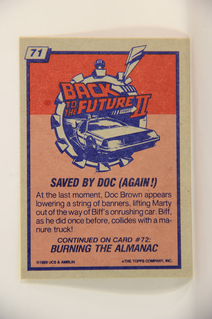 Back To The Future II 1989 Trading Card #71 Saved By Doc Again L009449