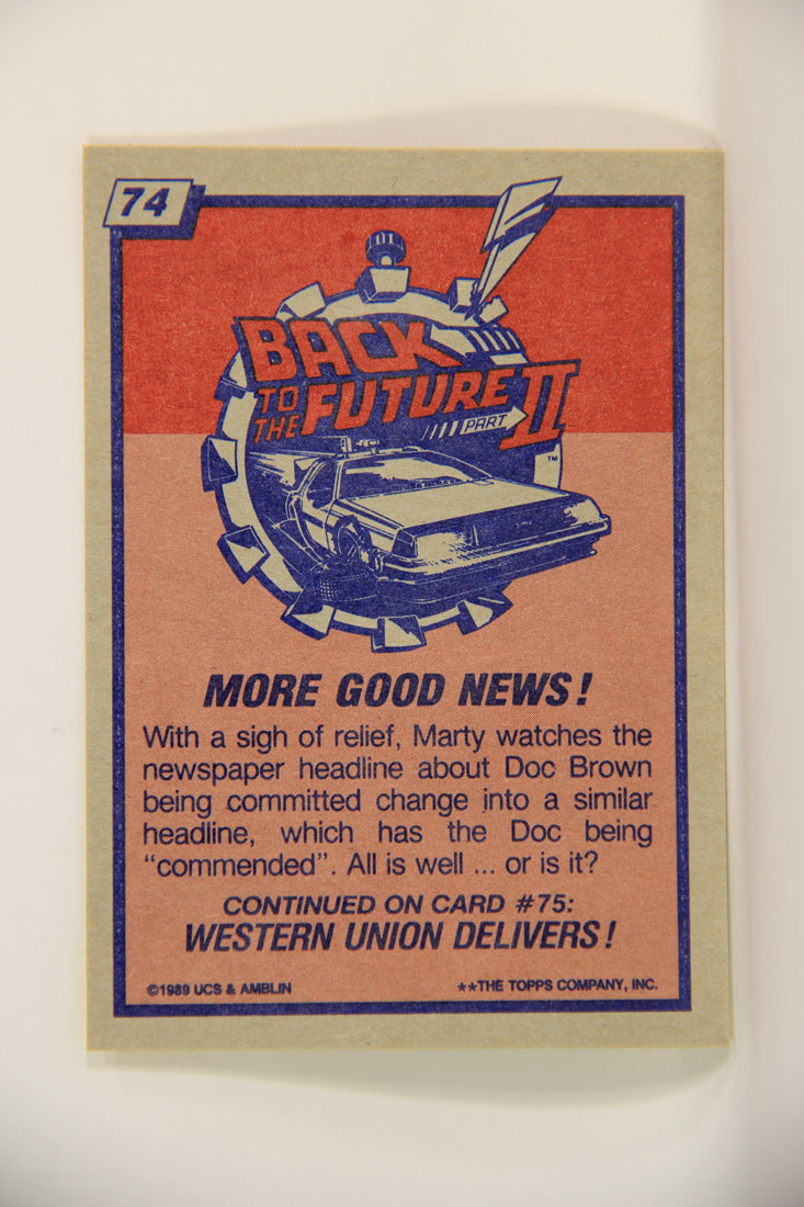 Back To The Future II 1989 Trading Card #74 More Good News L009450