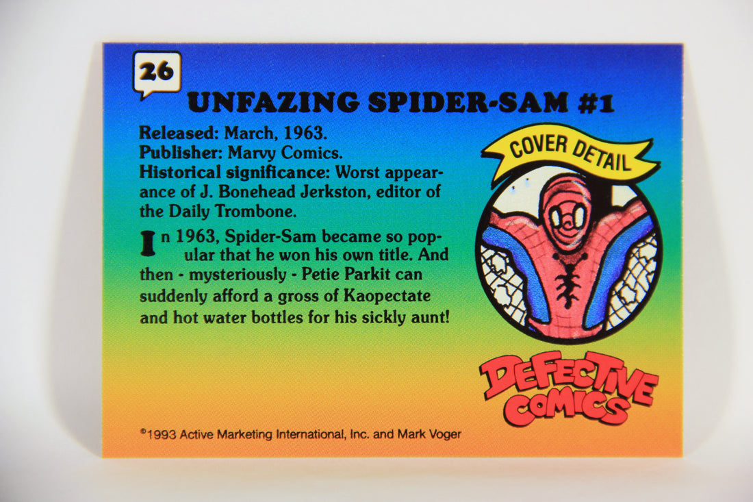 Defective Comics 1993 Trading Card #26 The Unfazing Spider-Sam #1 ENG L009848