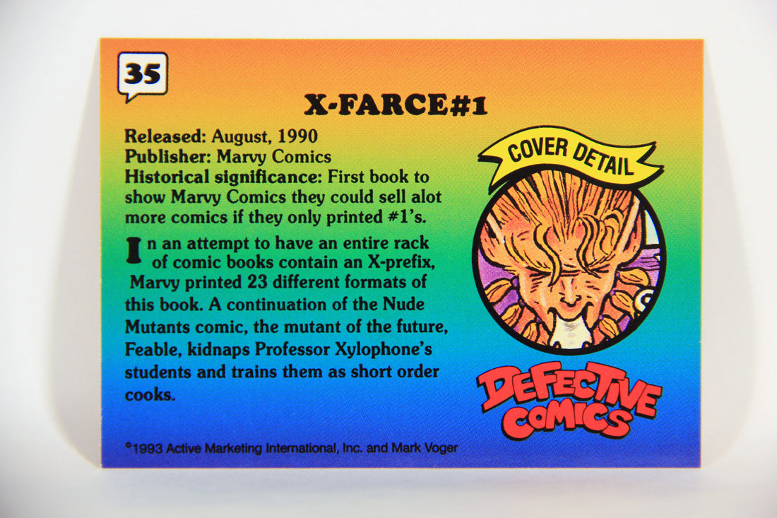 Defective Comics 1993 Trading Card #35 X-Farce #1 ENG L009857