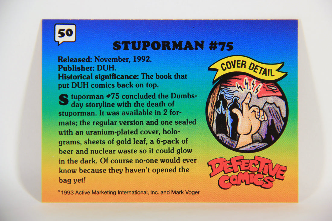 Defective Comics 1993 Trading Card #50 Stuporman #75 ENG L009872