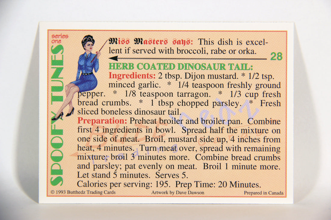 Spoofy Tunes 1993 Trading Card #28 Herb Coated Dinosaur Tail L009900
