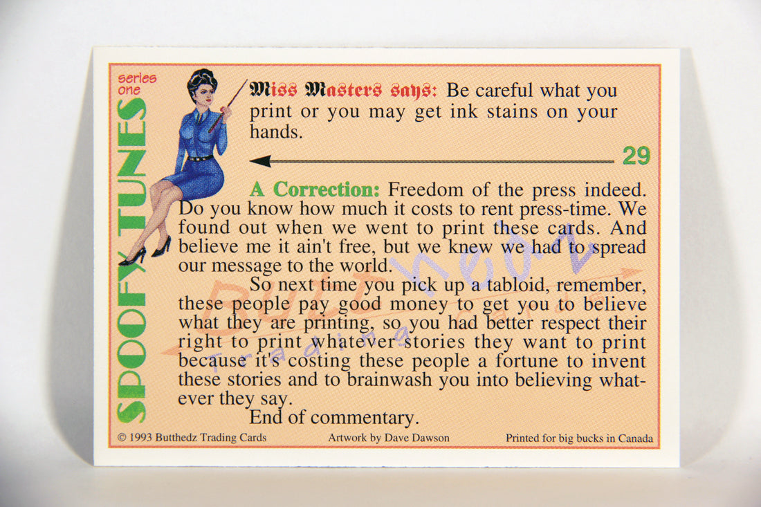 Spoofy Tunes 1993 Trading Card #29 Freedom Of The Press L009901