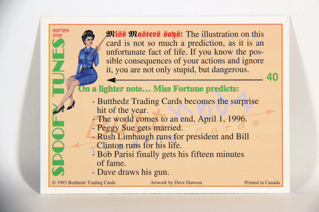 Spoofy Tunes 1993 Trading Card #40 Predictament L009912