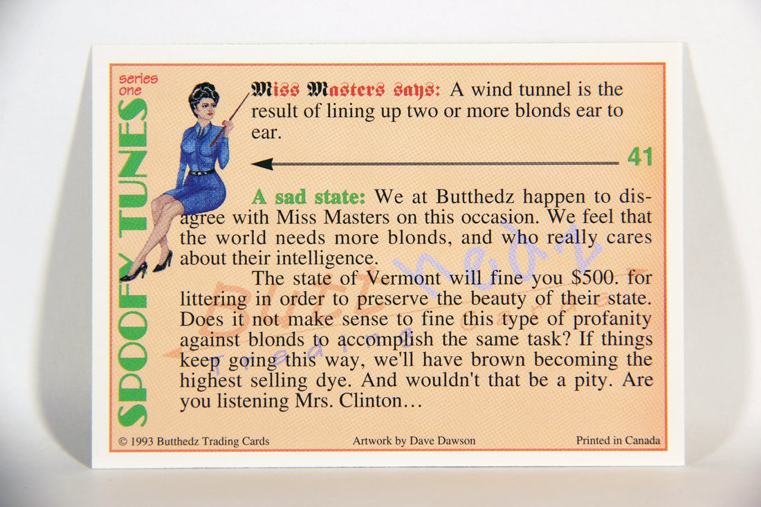 Spoofy Tunes 1993 Trading Card #41 The Wind Tunnel L009913