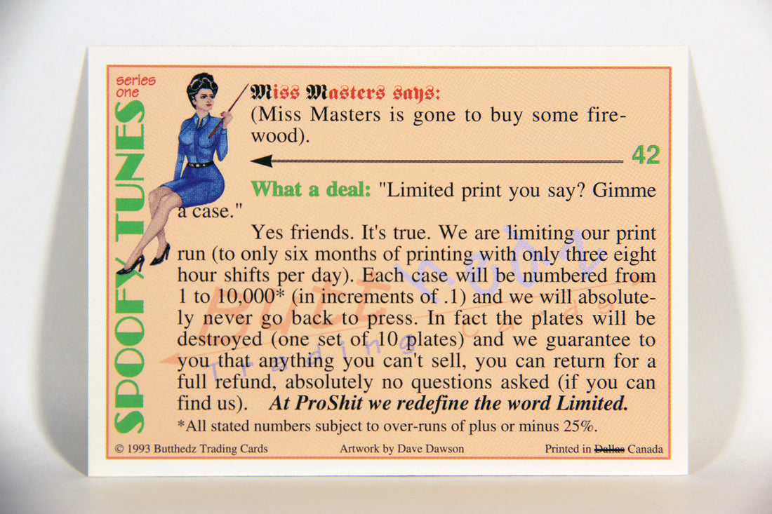 Spoofy Tunes 1993 Trading Card #42 Dud Lenny L009914