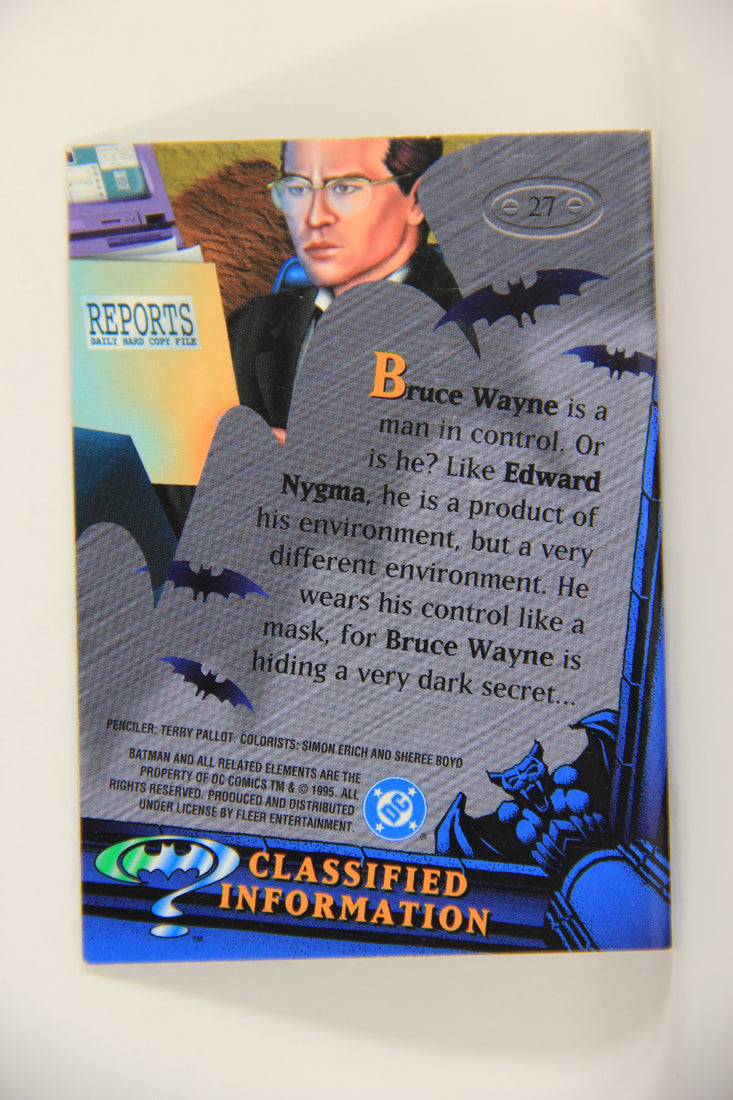 Batman Forever Metal 1995 Trading Card #27 Classified Information L010338