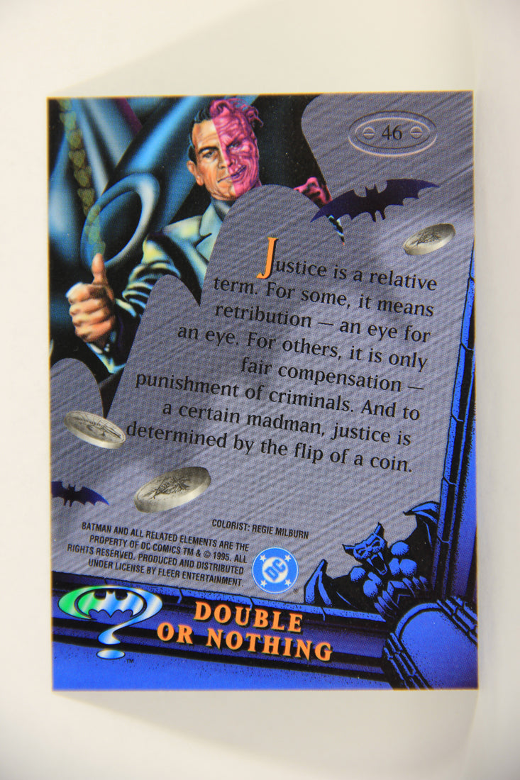 Batman Forever Metal 1995 Trading Card #46 Double Or Nothing L010357